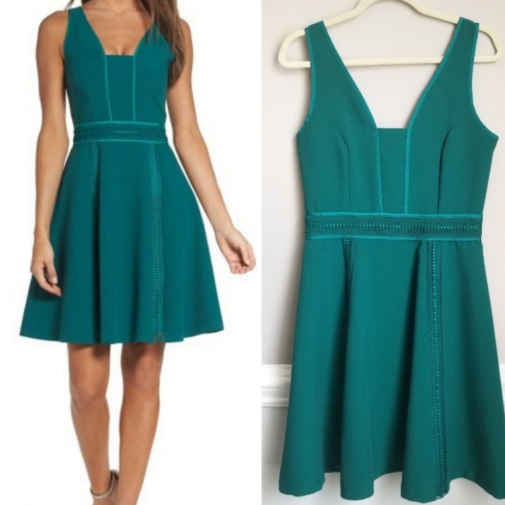 New Adelyn Rae Gayle Fit n Flare Dress Green
